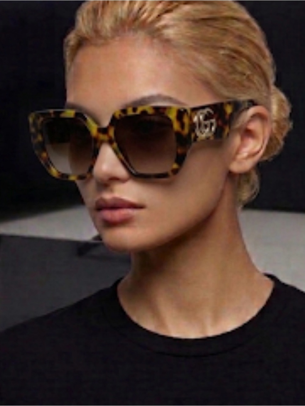 Tortoiseshell Oversized Square Sunglasses - Brown